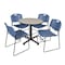 Kobe Kobe Round Table & Chair Set, Wood, Metal, Polypropylene Top TKB30RNDPL44BE - alternate 1